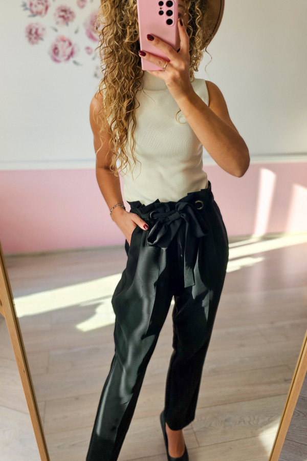 Czarne eleganckie spodnie 4