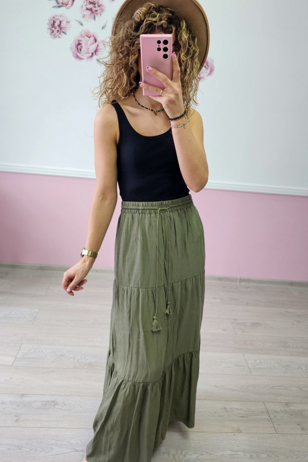 Spódnica midi khaki H&M