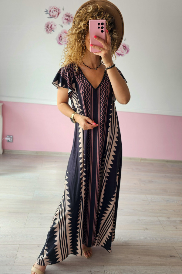 Wzorzysta sukienka maxi 2