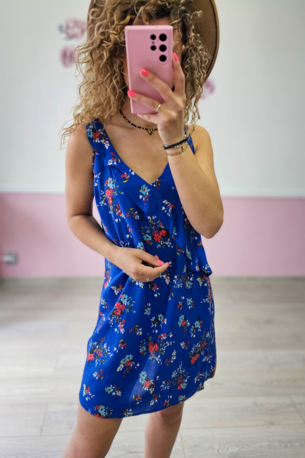 Niebieska mini w kwiatki 2