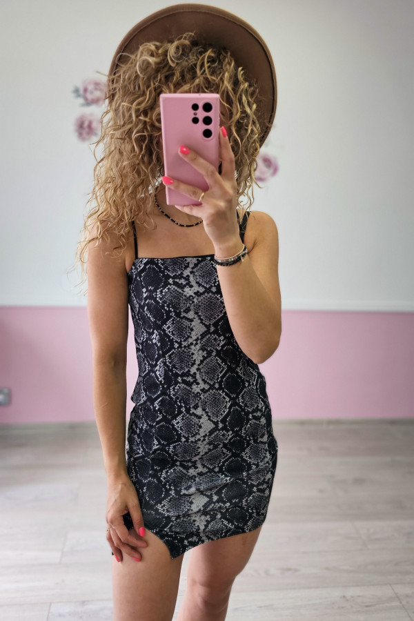 Wężowa sukienka mini 1