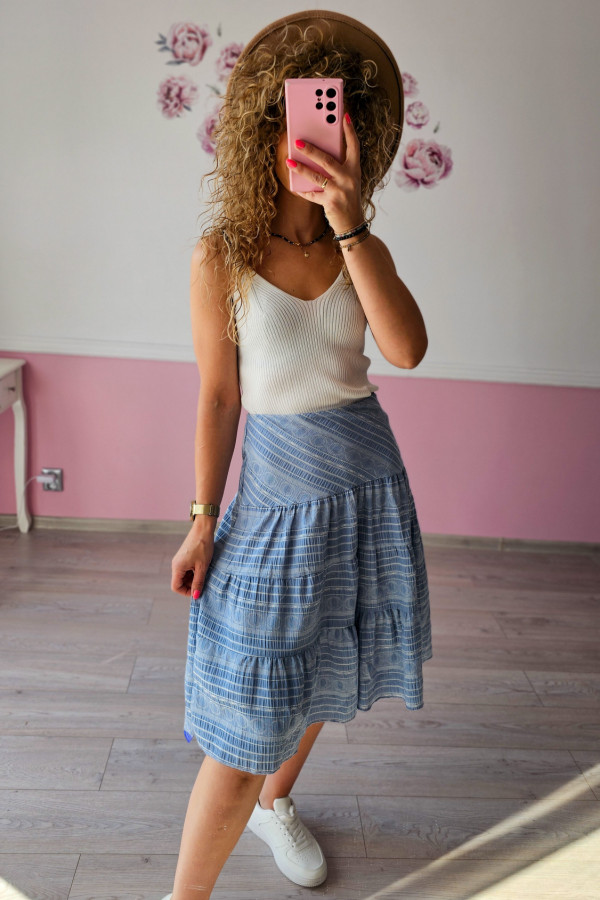 Jasnoniebieska spódnica midi