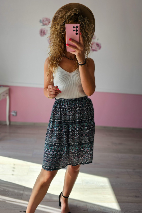 Spódnica mini w kwiaty bawełniana