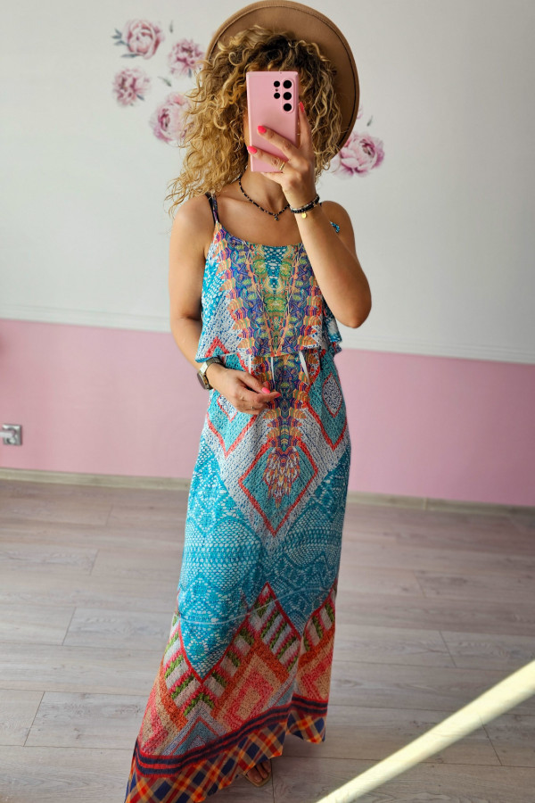 Wzorzysta sukienka maxi