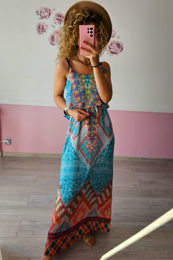 Wzorzysta sukienka maxi 3