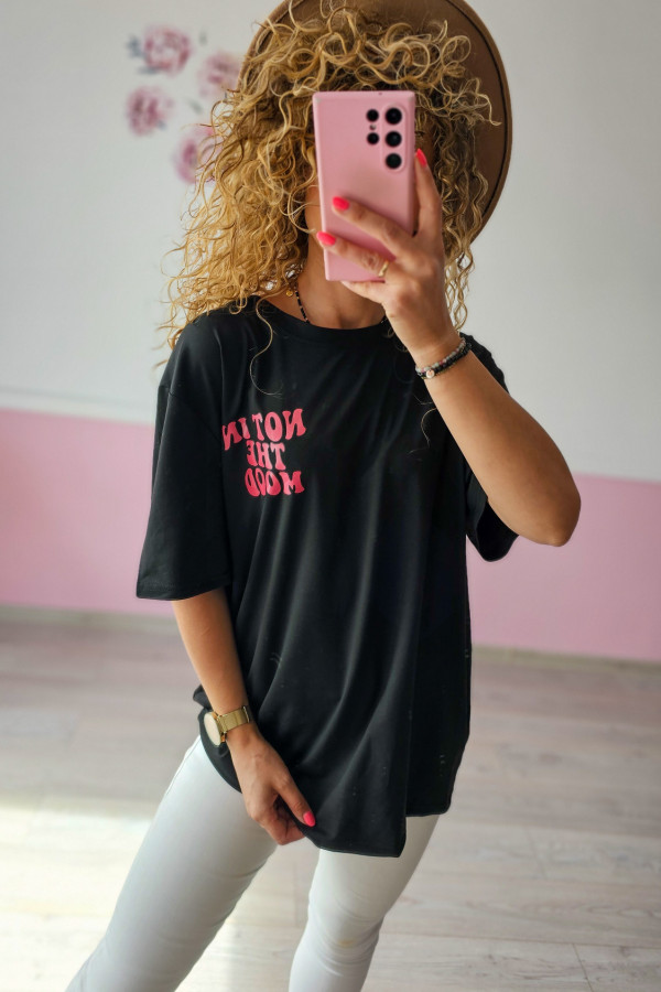 Czarny t-shirt damski