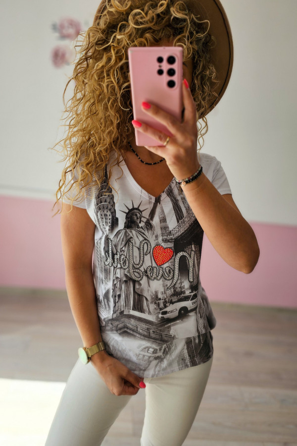 Biały t-shirt damski
