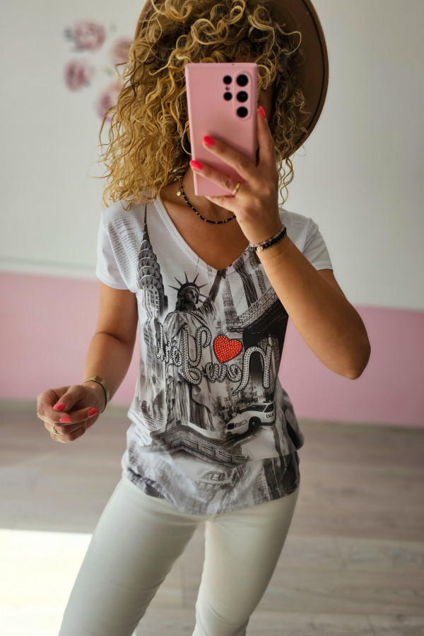 Biały t-shirt damski 1