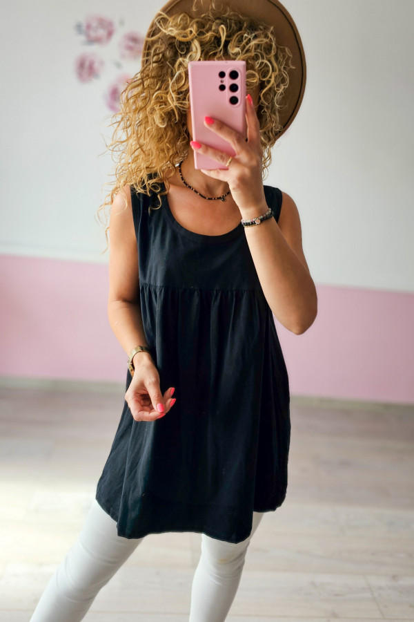 Czarna bluzka bawełniana