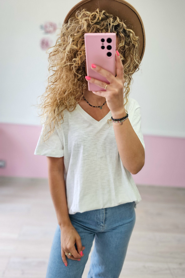 Biały t-shirt bawełniany 1