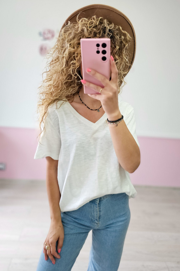 Biały t-shirt bawełniany
