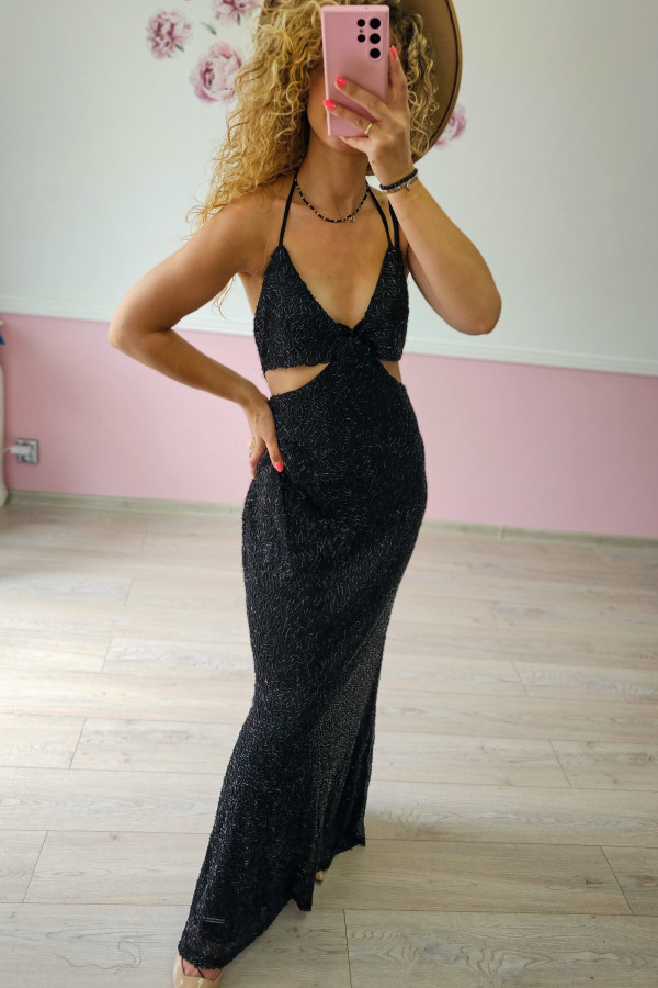 Czarna sukienka maxi 1