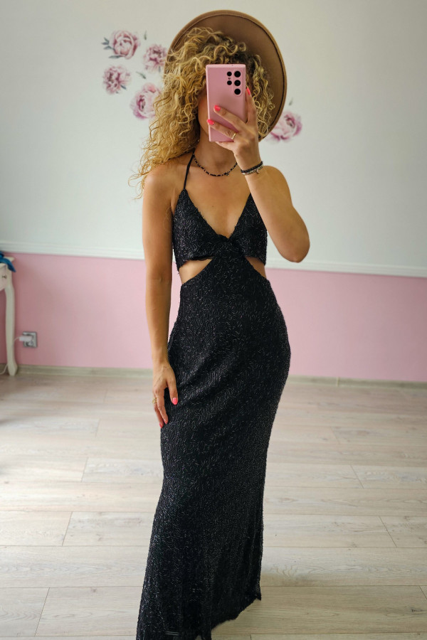 Czarna sukienka maxi