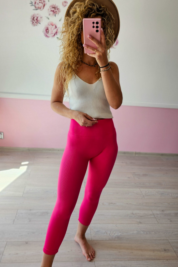 Różowe legginsy sportowe do ćwiczeń XL/XXL 1