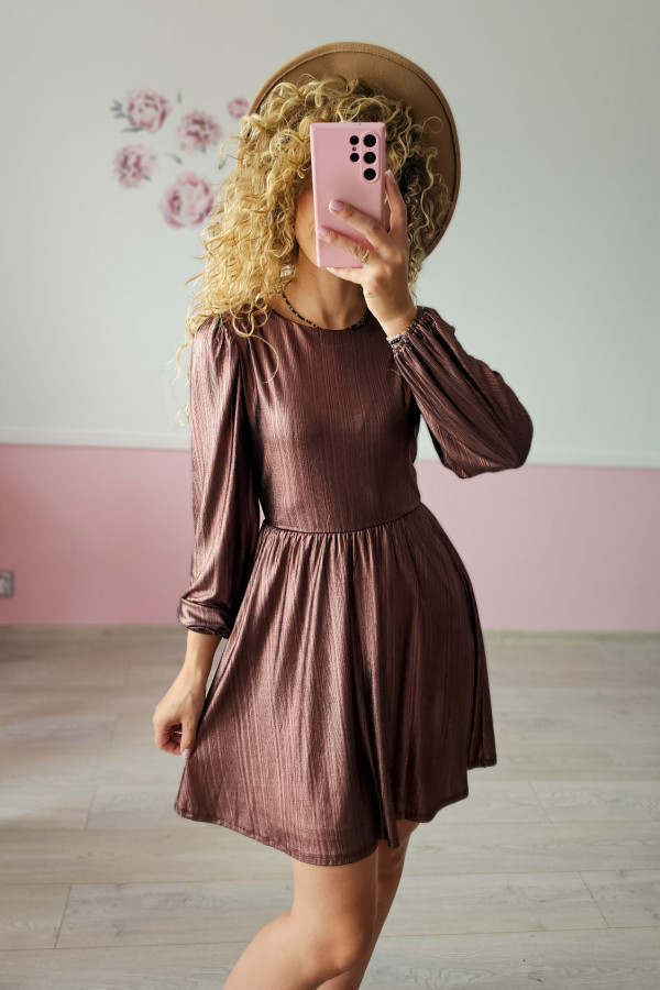 Elegancka czekoladowa sukienka 12/13l lub S 2