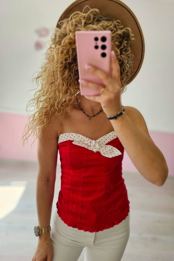 Czerwona bluzka gorsetowa 1