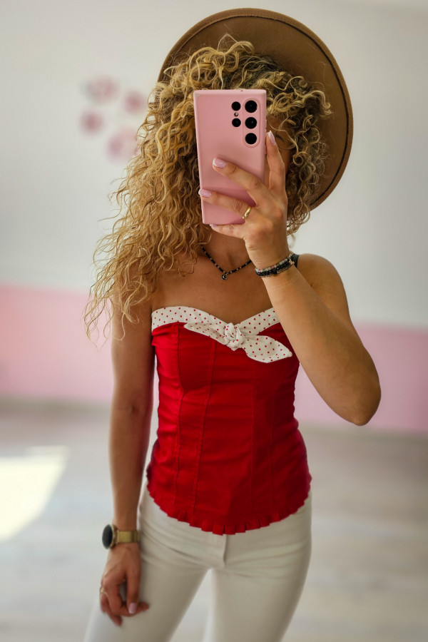 Czerwona bluzka gorsetowa