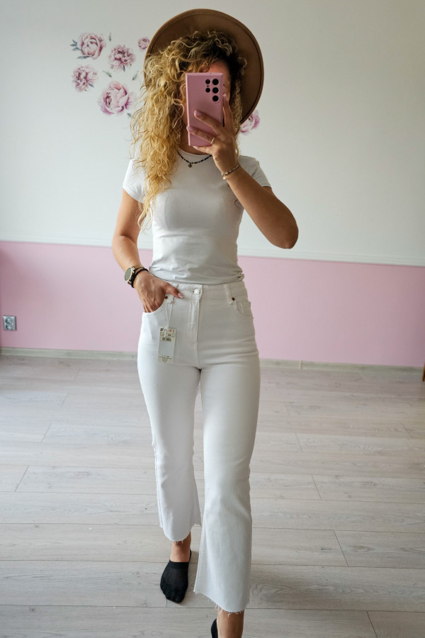 Białe spodnie jeansowe Reserved FLARE - dzwony 4