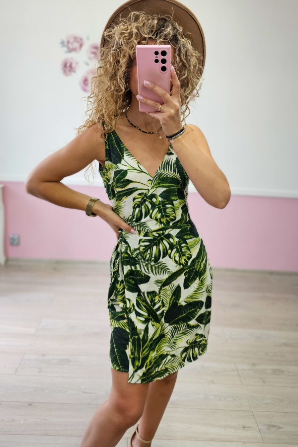 Sukienka mini w liście H&M 1
