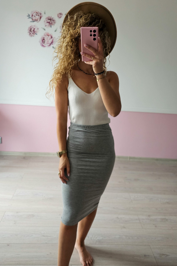 Szara spódniczka do kolana