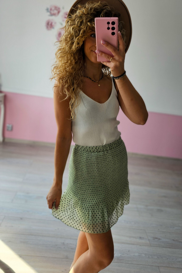 Miętowa spódniczka w kropki Asos 1