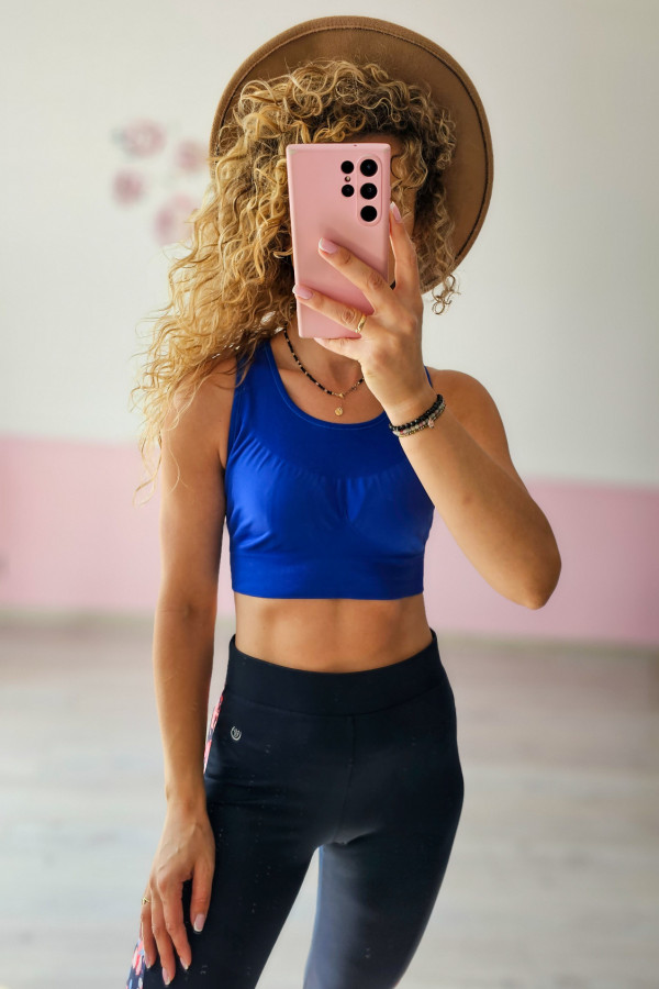 Niebieski top sportowy
