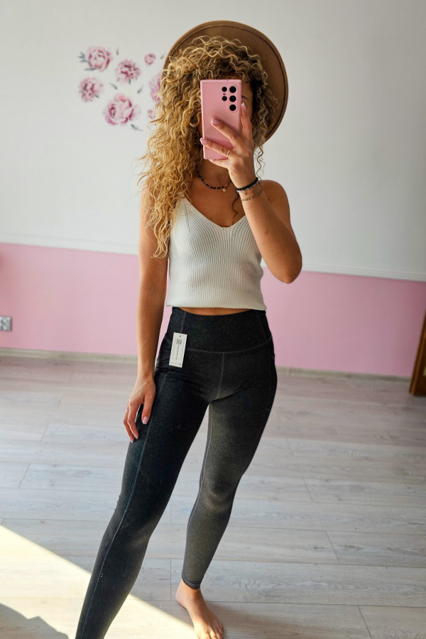 Grafitowe legginsy
