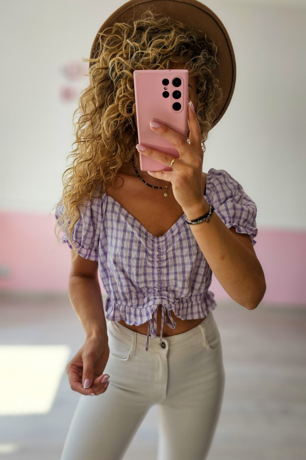 Kraciasta bluzka ze ściągaczem Primark L/XL
