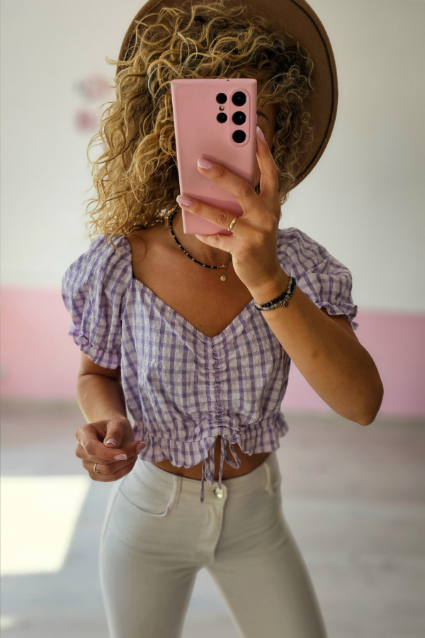 Kraciasta bluzka ze ściągaczem Primark L/XL 1