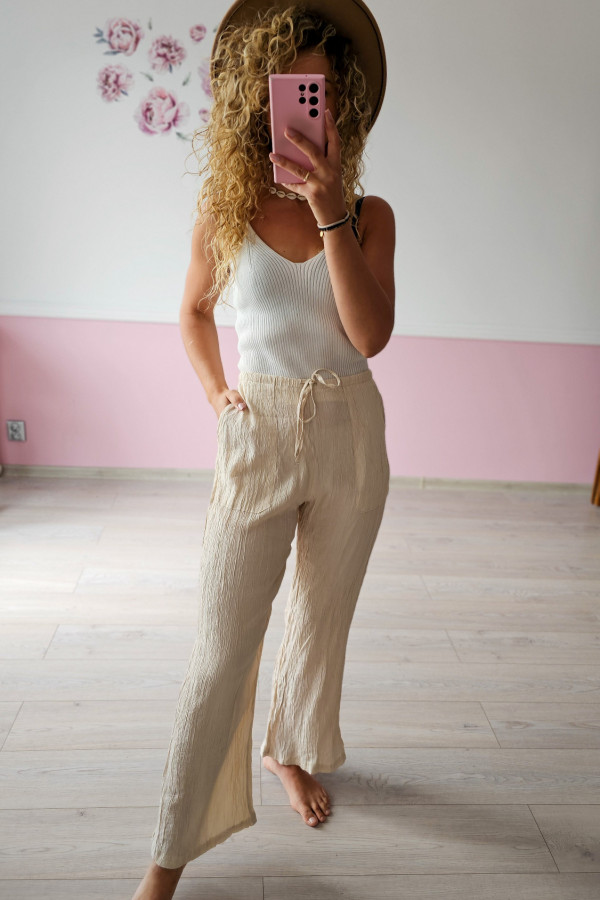 Krepowane spodnie Zara