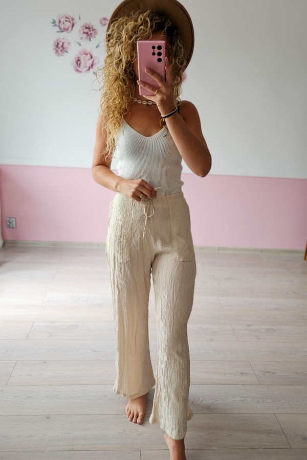 Krepowane spodnie Zara 1