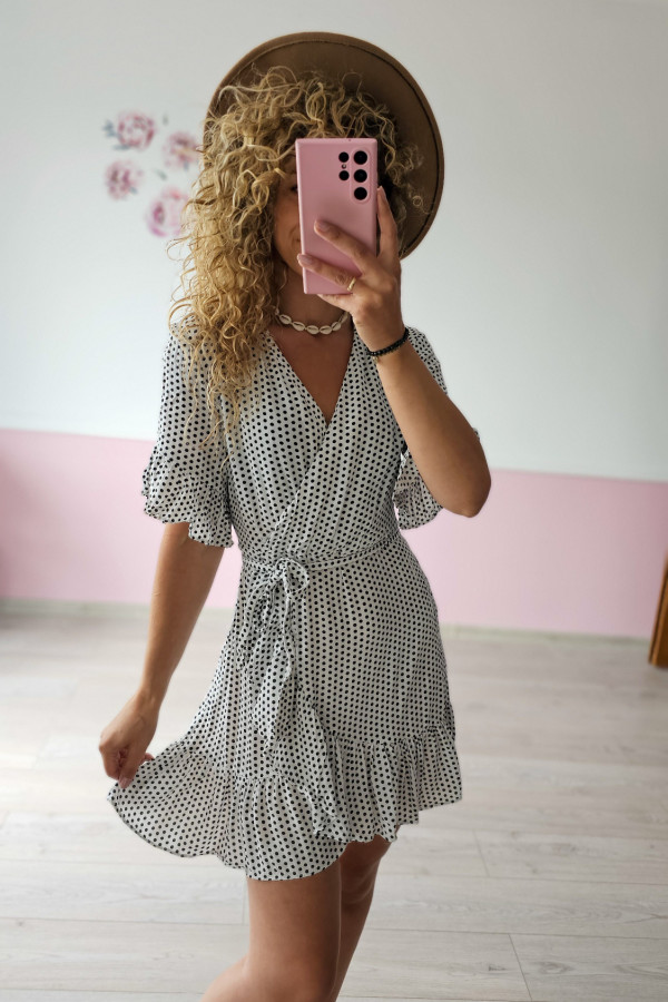 Sukienka wiskozowa mini w groszki 1
