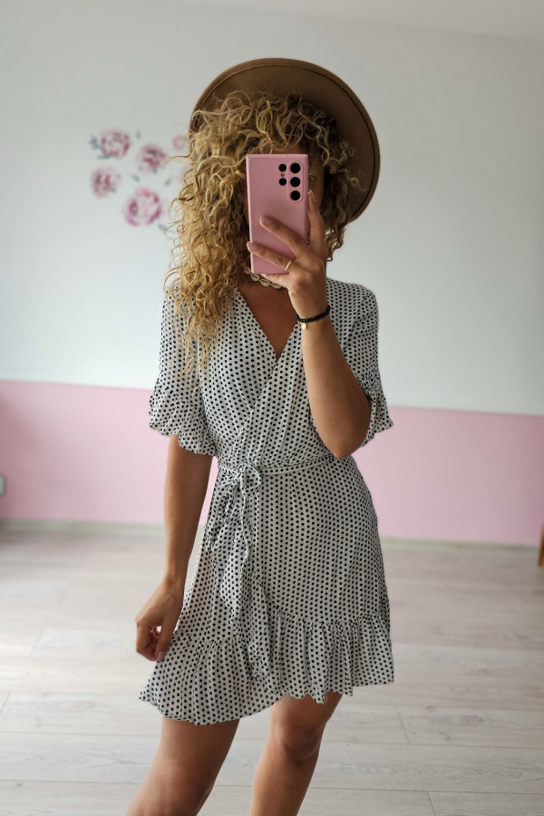 Sukienka wiskozowa mini w groszki