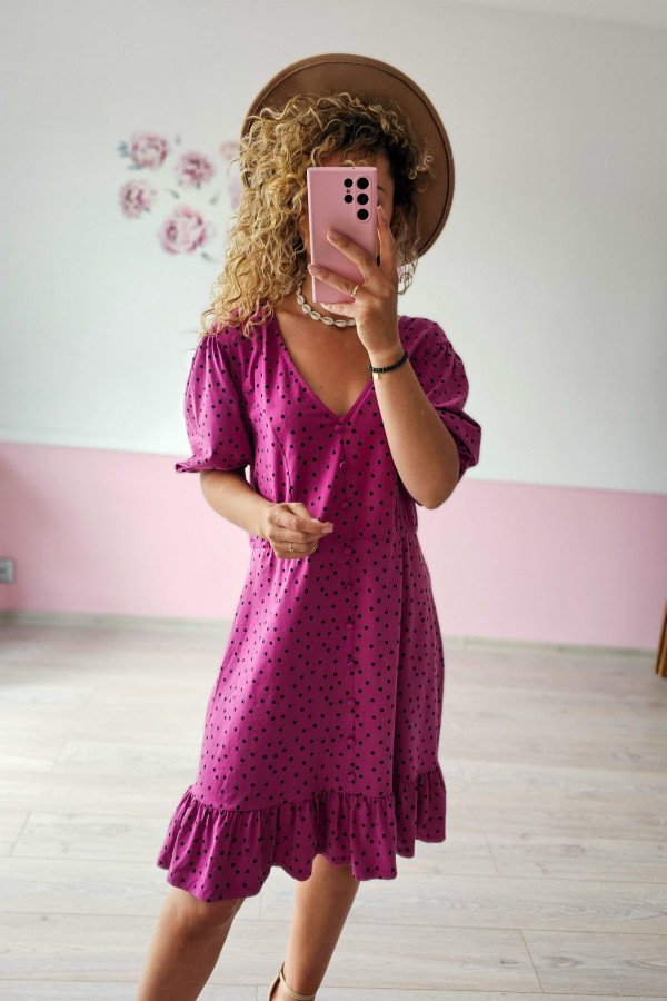 Różowa sukienka w kropki Asos