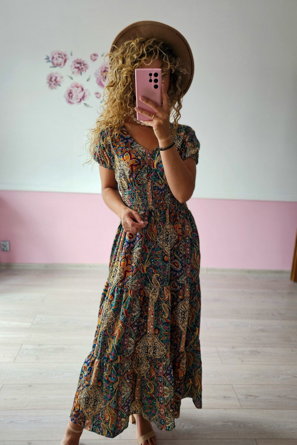 Wzorzysta sukienka maxi 2