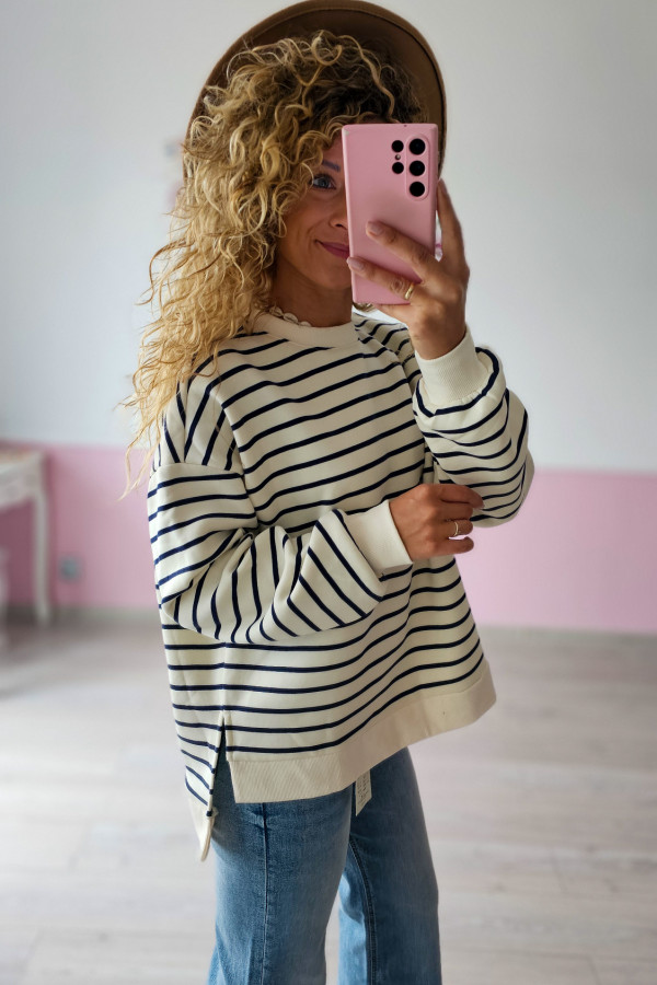 Damska bawełniana bluza w paski Reserved 2