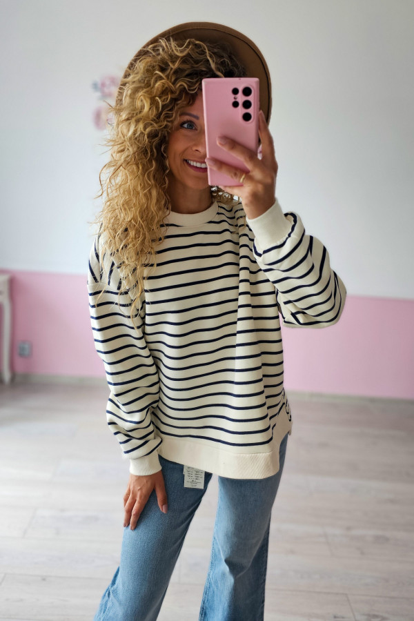 Damska bawełniana bluza w paski Reserved 3