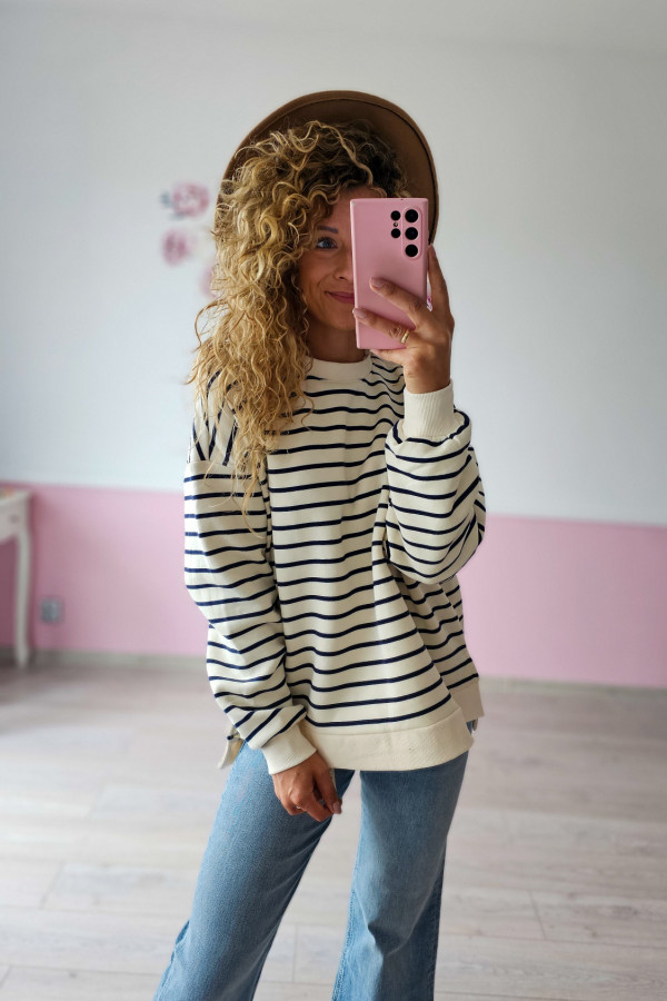 Damska bawełniana bluza w paski Reserved 4