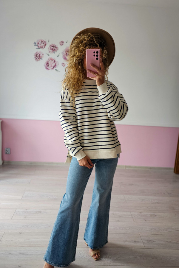 Damska bawełniana bluza w paski Reserved 5