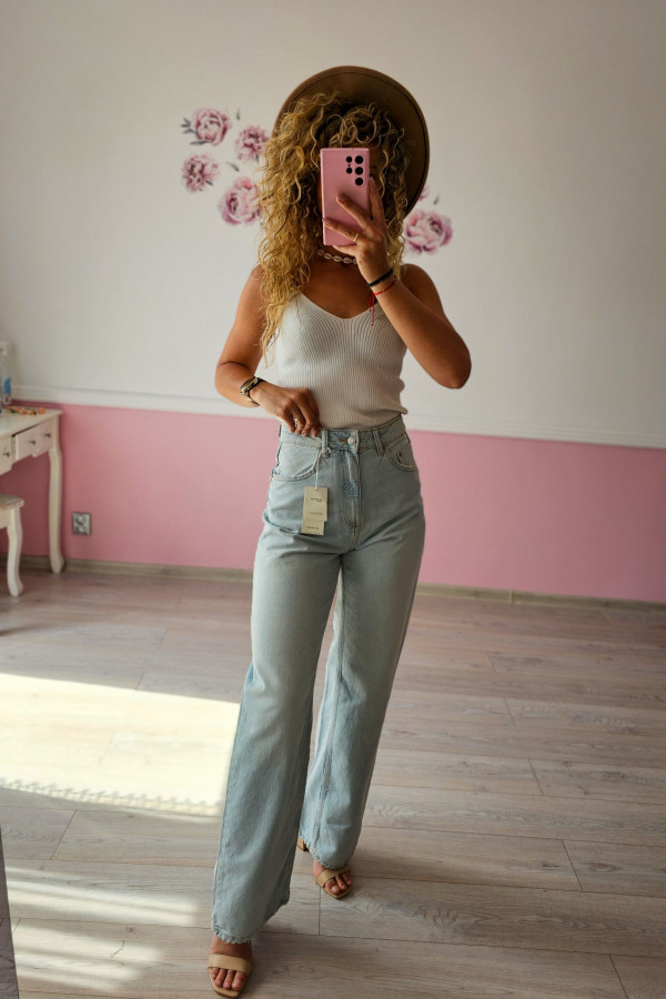 Jeansowe świetne spodnie Wide Leg XS/S Reserved