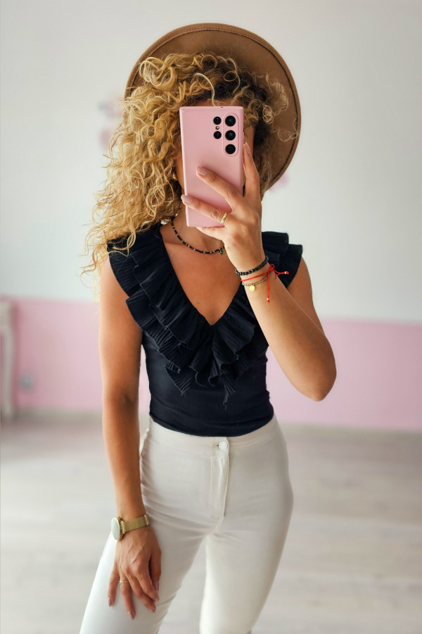 Prążkowane body z falbanką 1
