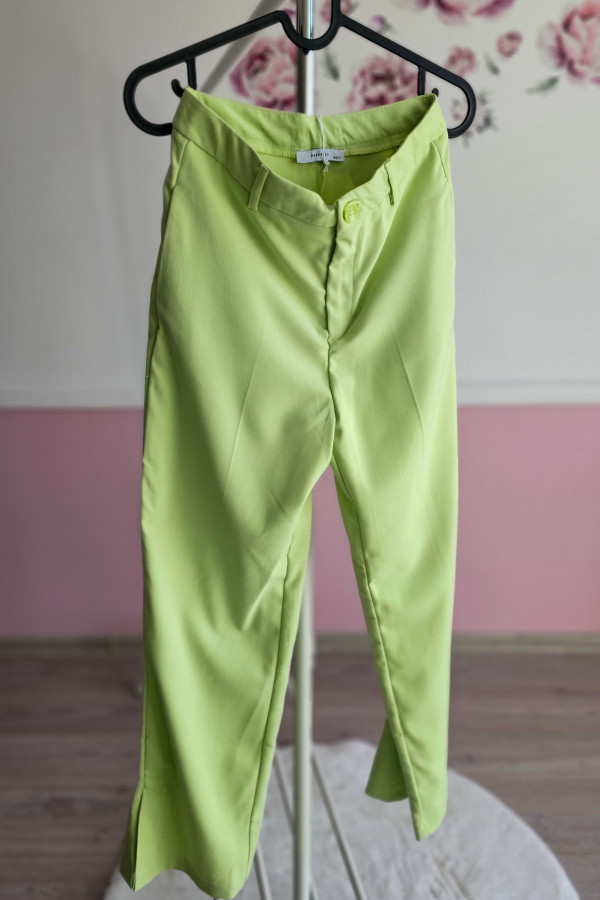 Limonkowe eleganckie spodnie dziewczęce 1