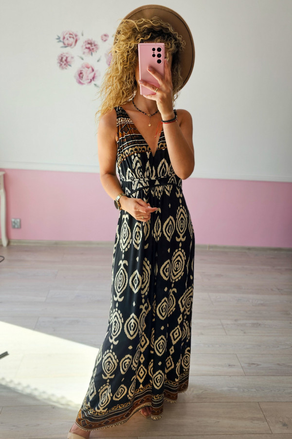 Wzorzysta sukienka maxi