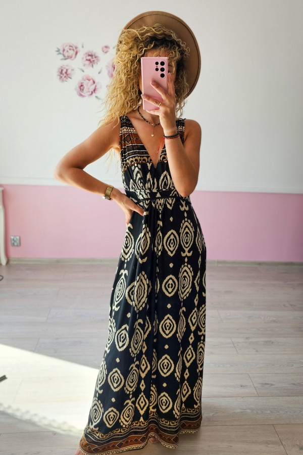 Wzorzysta sukienka maxi 1