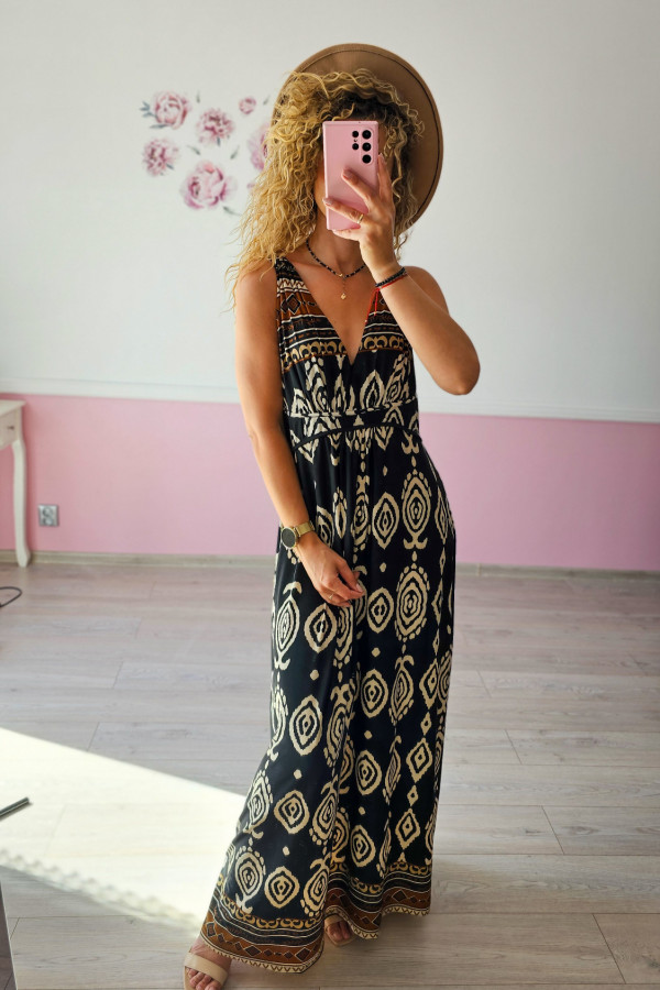 Wzorzysta sukienka maxi 2
