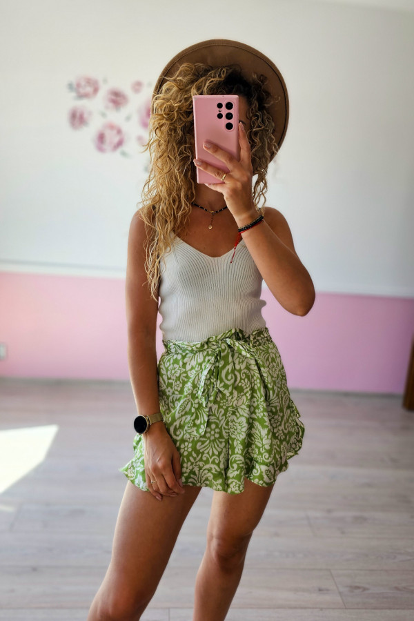 Wzorzyste spodenki limonkowe River Island 1