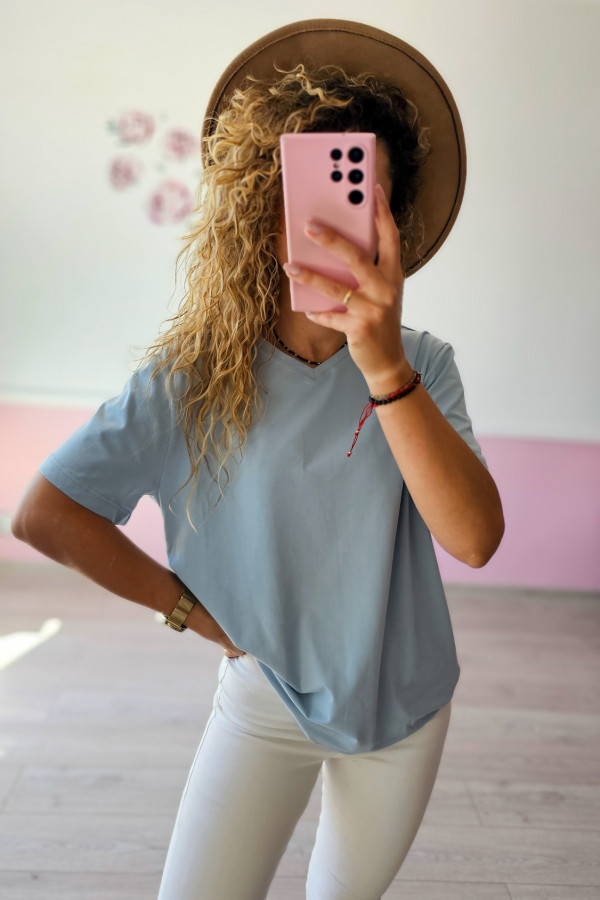 Błękitny, męski t-shirt H&M 1