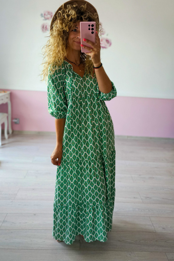 Wzorzysta sukienka maxi