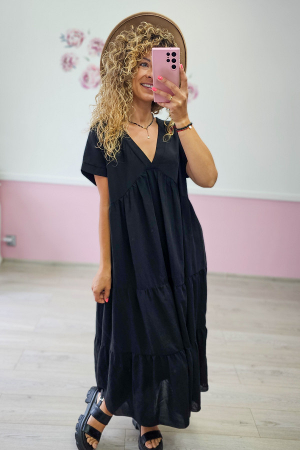 Czarna sukienka maxi