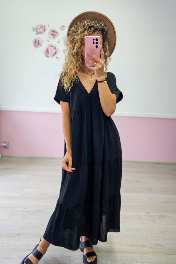Czarna sukienka maxi 1